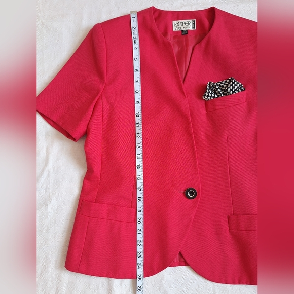 KASPER VINTAGE Pink Blazer Tailored Short Sleeve - Picture 4 of 7